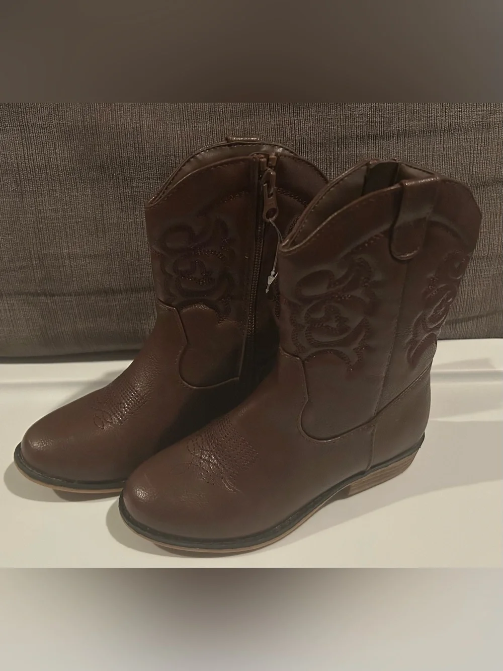 Cat & Jack Memphis Western Boots  Cognac Toddler Girl 12